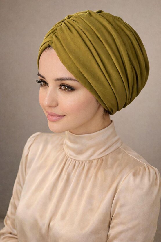 Yağ Yeşili Büzgülü Salaş Bone