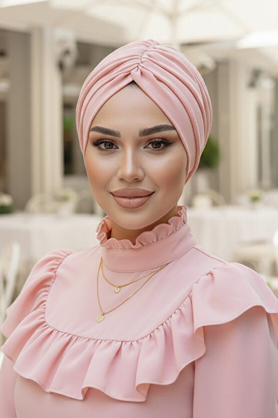 Açık Pudra Büzgülü Salaş Bone