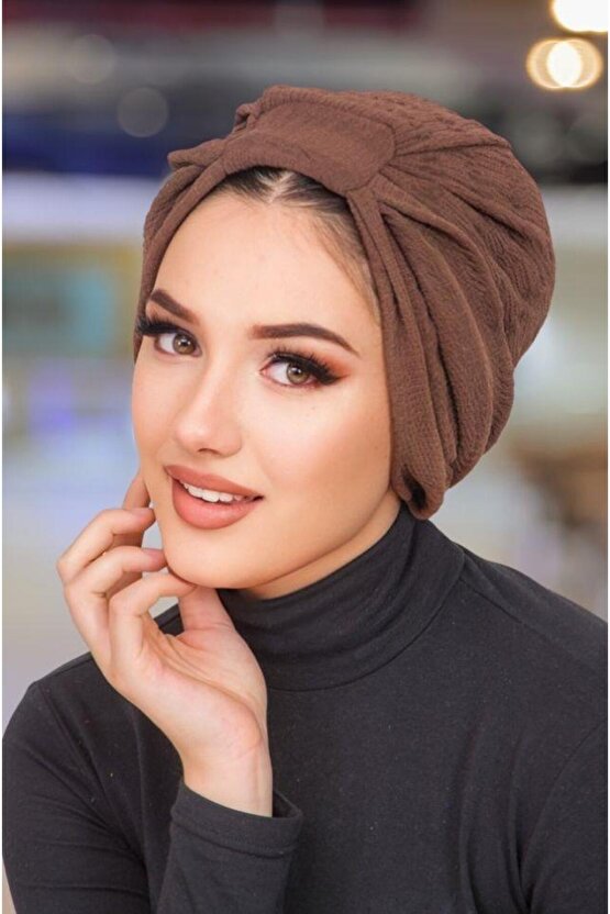 Karamel Kahve Burgu Hazır Bone