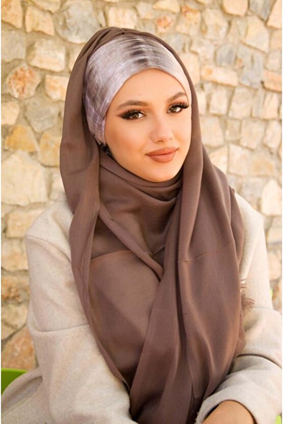 Vizon Batik Desen Bandana Bone Şal