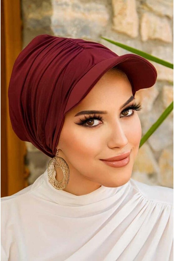 Bordo Havuz & Deniz Şapkası  Mayo Üstüne Kullanılabilir