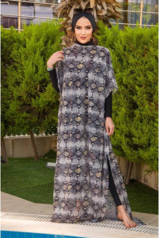 Yılan Derisi Desenli Tesettür Pareo