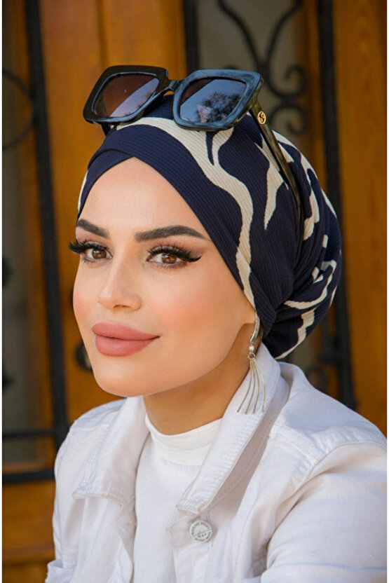 Lacivert Degrade Çapraz Bone