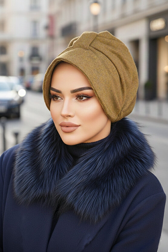 Hardal Melanj Kaşe Şapka Bone