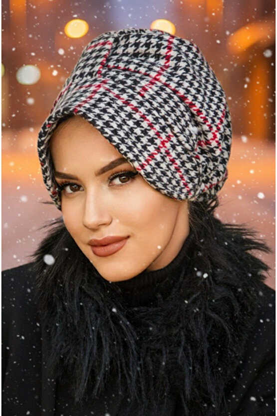 Kazayağı Kaşe Şapkalı Bone