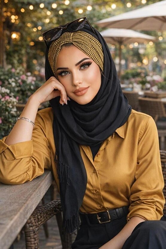 Siyah Hardal Kışlık Hazır Şal