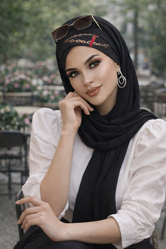 Siyah Drapeli Hazır Şal - 50501