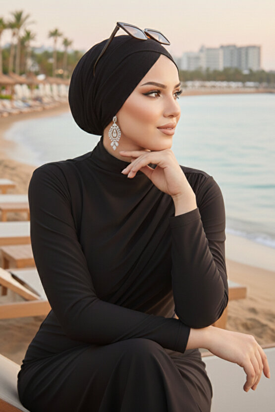 Siyah Çapraz Deniz - Havuz Bonesi