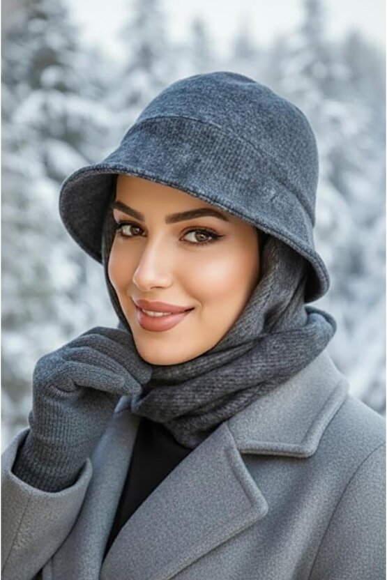 Antrasit Atkılı Bucket Şapka - 30400