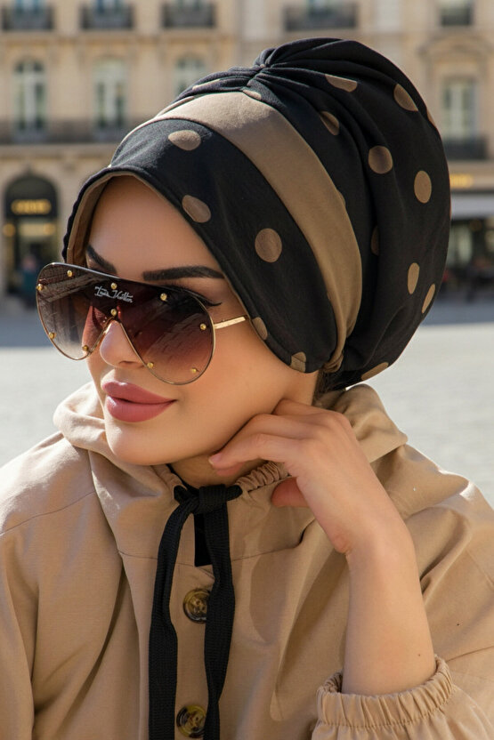 Siyah Vizon Bantlı Şapka Bone