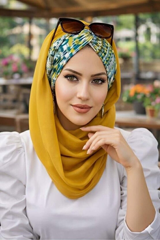 Hardal Desenli Burgu Hazır Şal