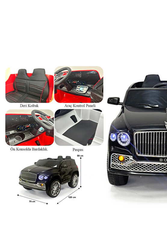 Boss GT Siyah Uzaktan Kumandalı 4X2 12 Volt Akülü Araba - RC Maybach Akülü Araba