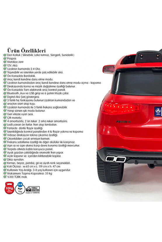 Miracle GT Kırmızı Uzaktan Kumandalı 4X2 12 Volt Akülü Araba - RC Mercedes Akülü Araba