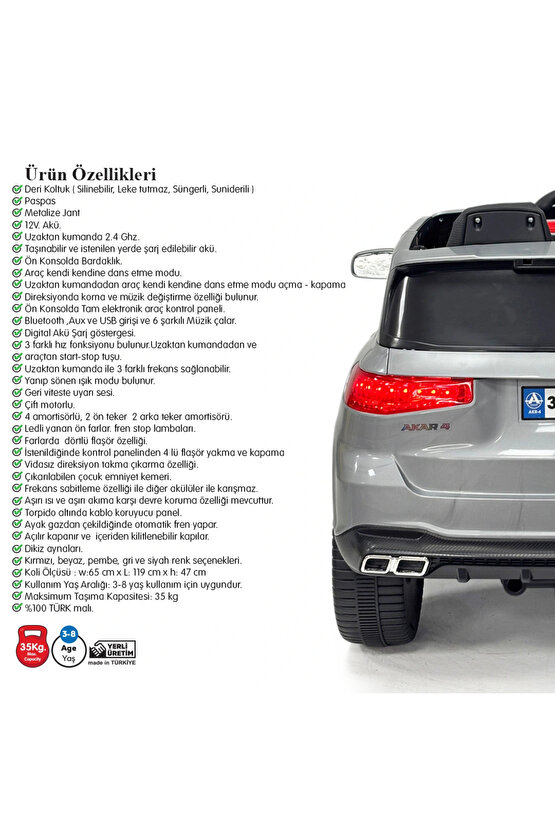 Voyage GT Gri Uzaktan Kumandalı 4X2 12 Volt Akülü Araba - RC Volvo Akülü Araba Volvo Akülü Araç