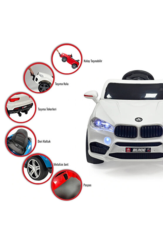 Blade GT Beyaz Uzaktan Kumandalı 4X2 12 Volt Akülü Araba - RC BMW Akülü Araba