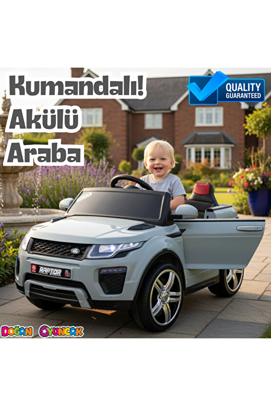 Raptor GT Gri Uzaktan Kumandalı 4X2 12 Volt Akülü Araba - RC Land Rover Akülü Araba Range Rover