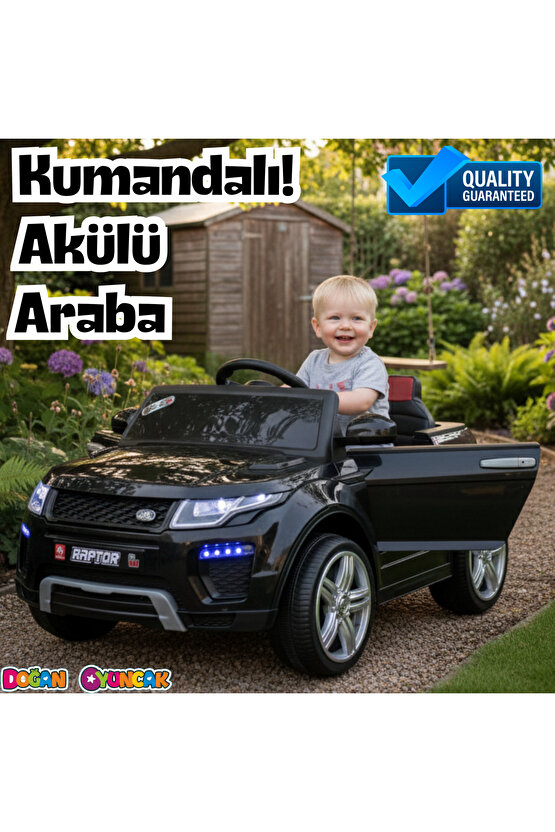 Raptor GT Siyah Uzaktan Kumandalı 4X2 12 Volt Akülü Araba - RC Land Rover Akülü Araba Range Rover