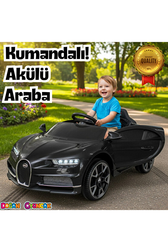 Bravo GT Siyah Uzaktan Kumandalı 4X2 12 Volt Akülü Araba - RC Bugatti Akülü Araba