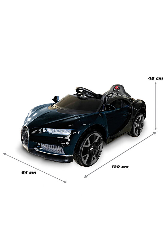 Bravo GT Siyah Uzaktan Kumandalı 4X2 12 Volt Akülü Araba - RC Bugatti Akülü Araba
