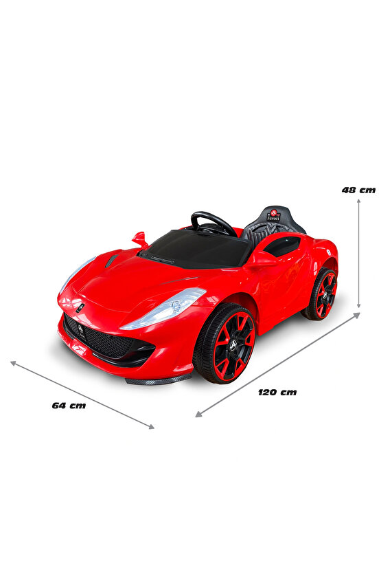 Favori GT Kırmızı Uzaktan Kumandalı 4X2 12 Volt Akülü Araba - RC Ferrari Akülü Araba