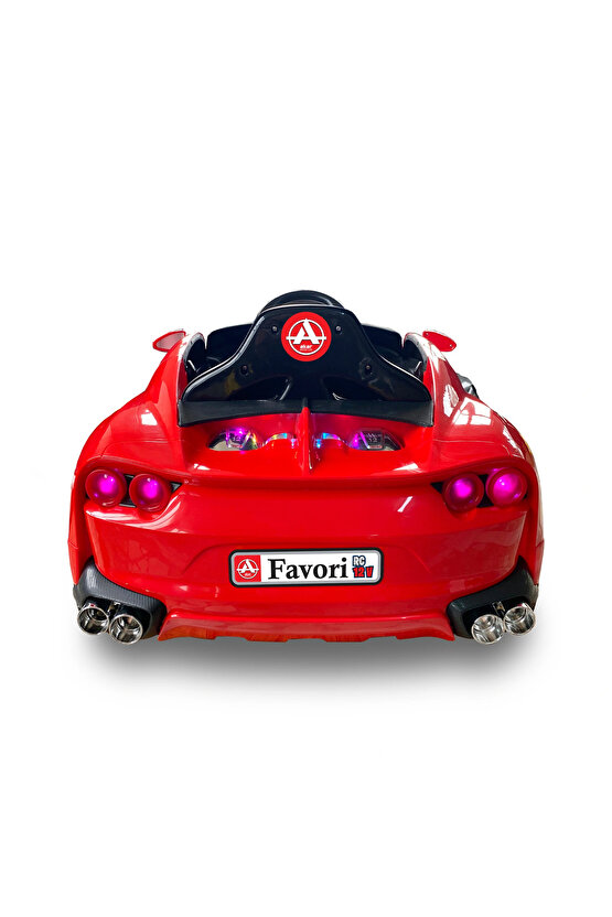Favori GT Kırmızı Uzaktan Kumandalı 4X2 12 Volt Akülü Araba - RC Ferrari Akülü Araba