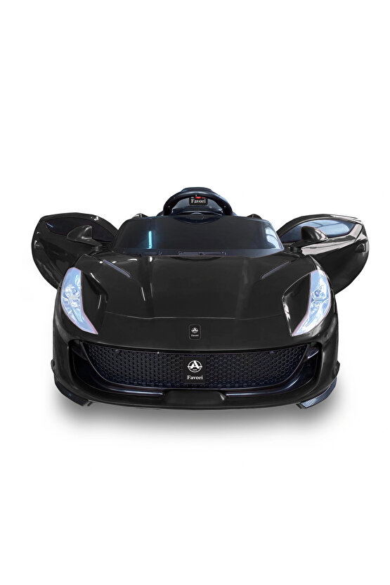 Favori GT Siyah Uzaktan Kumandalı 4X2 12 Volt Akülü Araba - RC Ferrari Akülü Araba