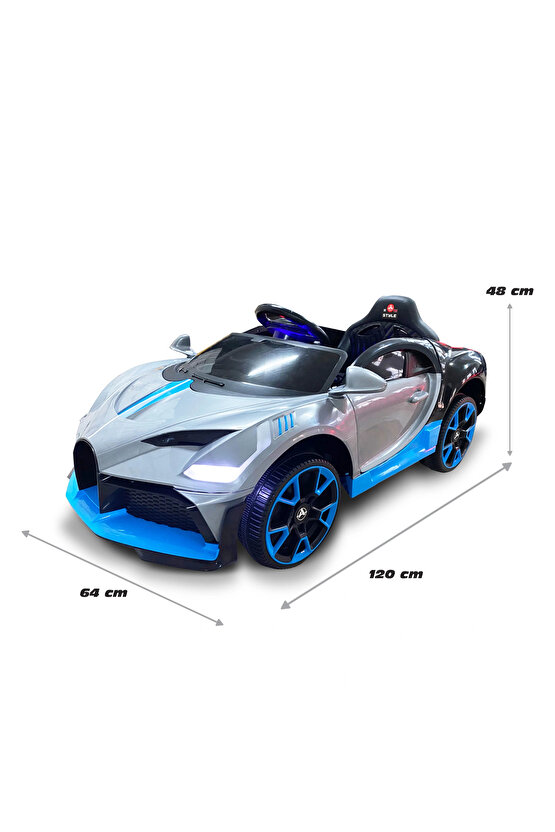 Style GT Gri Uzaktan Kumandalı 4X2 12 Volt Akülü Araba - RC Bugatti Divo Akülü Araba