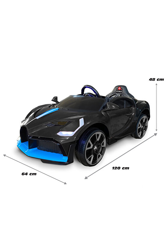 Style GT Siyah Uzaktan Kumandalı 4X2 12 Volt Akülü Araba - RC Bugatti Divo Akülü Araba