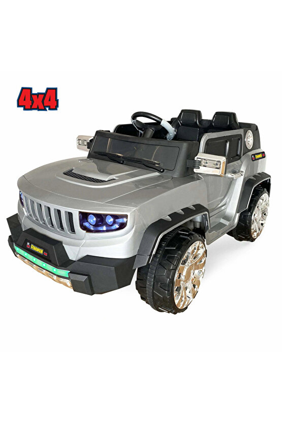 Fenomen Gri Uzaktan Kumandalı 4X4 12 Volt Çift Kişilik Akülü Araba - RC Jeep 4x4 Akülü Araba