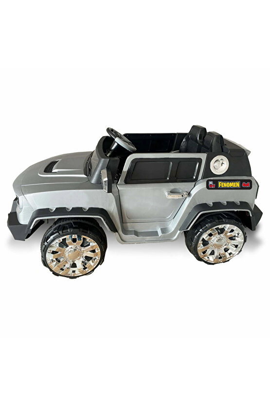 Fenomen Gri Uzaktan Kumandalı 4X4 12 Volt Çift Kişilik Akülü Araba - RC Jeep 4x4 Akülü Araba