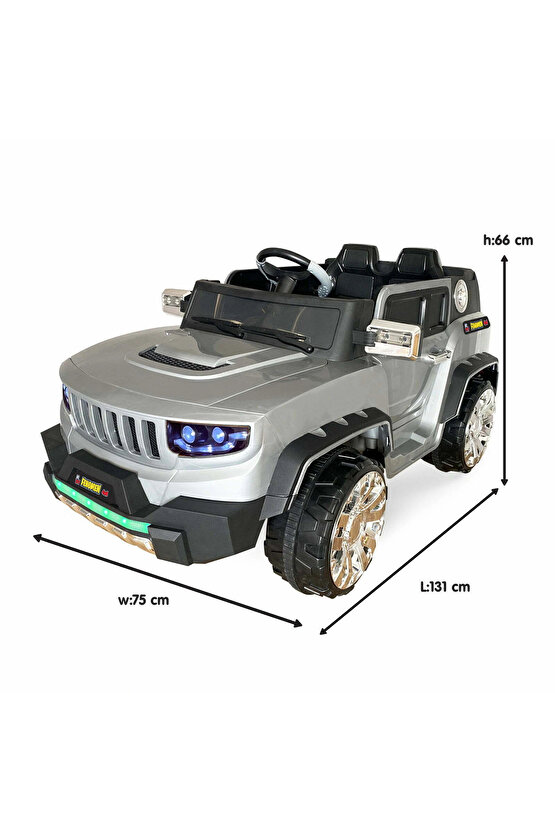Fenomen Gri Uzaktan Kumandalı 4X4 12 Volt Çift Kişilik Akülü Araba - RC Jeep 4x4 Akülü Araba