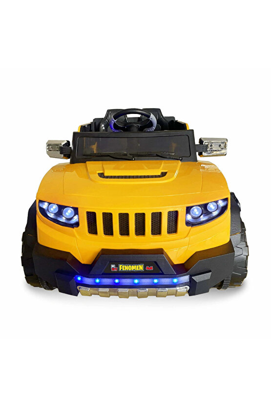 Fenomen Sarı Uzaktan Kumandalı 4X4 12 Volt Çift Kişilik Akülü Araba - RC Jeep 4x4 Akülü Araba