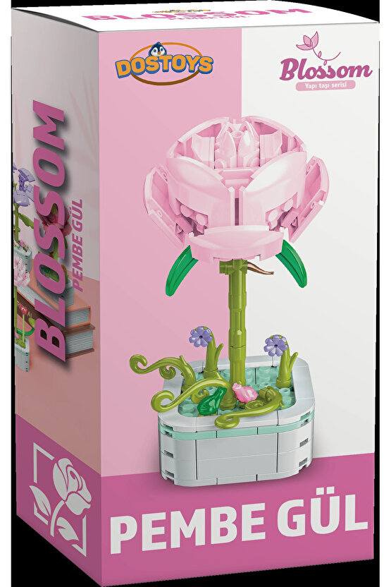 Mikro Blok Pembe Gül Çiçek Lego - Lego Setleri Mini Lego - Çiçek Lego - Blossom Çiçek Lego