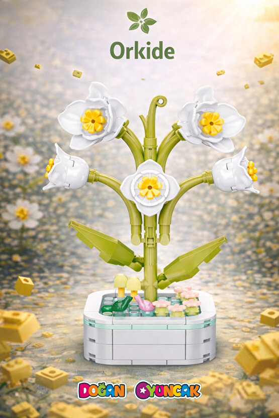 Mikro Blok Orkide Çiçek Lego - Lego Setleri Mini Lego - Çiçek Lego - Blossom Çiçek Lego