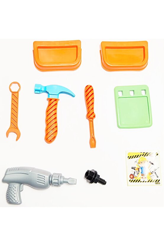 Teknik Tamir Bavul Seti Oyuncak El Aletleri Valiz Matkap Tornavida Çekiç Set Bavullu 12 Parça Tool