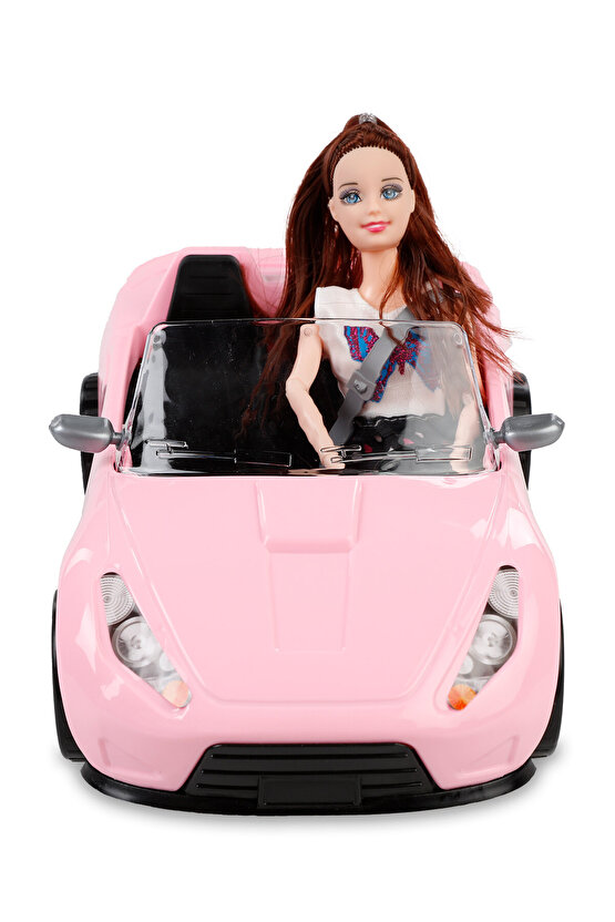 Oydaş Cindy Car Bebekli Araba Pembe Eklem Yerleri Oynayan Arabalı Bebek