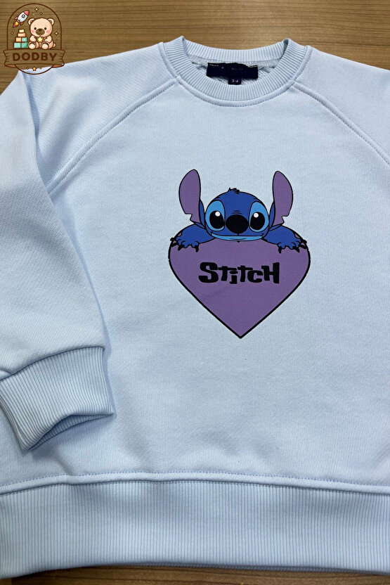 Stitch Sweatshirt İçi Yumuşak Tüylü Sweatshirt Erkek Çocuk Kıyafet Kız Çocuk Kıyafet Stitch Kıyafet