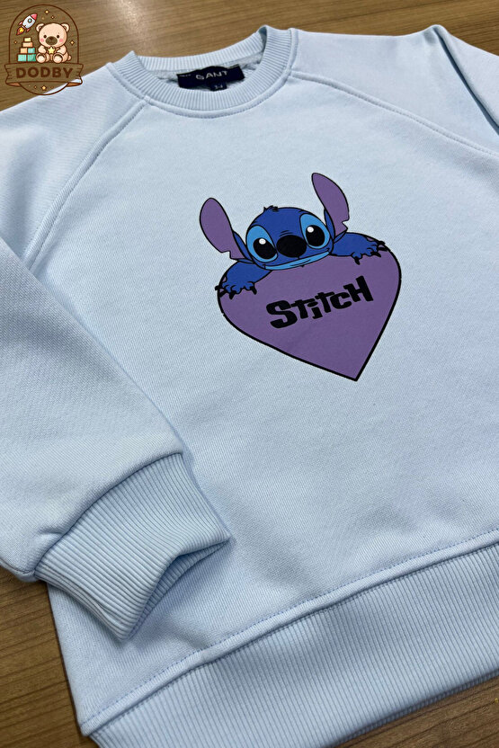 Stitch Sweatshirt İçi Yumuşak Tüylü Sweatshirt Erkek Çocuk Kıyafet Kız Çocuk Kıyafet Stitch Kıyafet