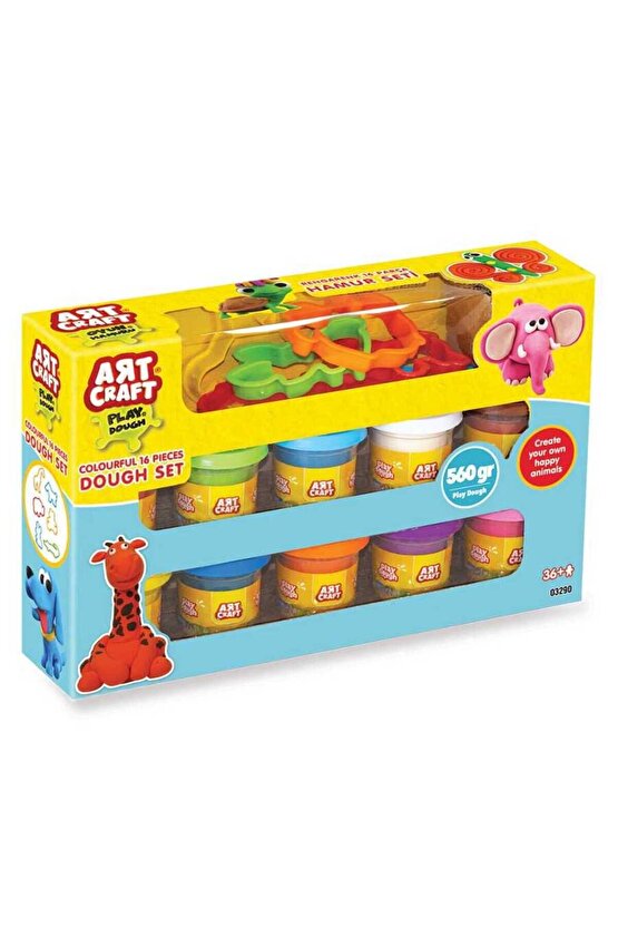 Art Craft Rengarenk Oyun Hamuru Seti 16 Parça 560 Gr