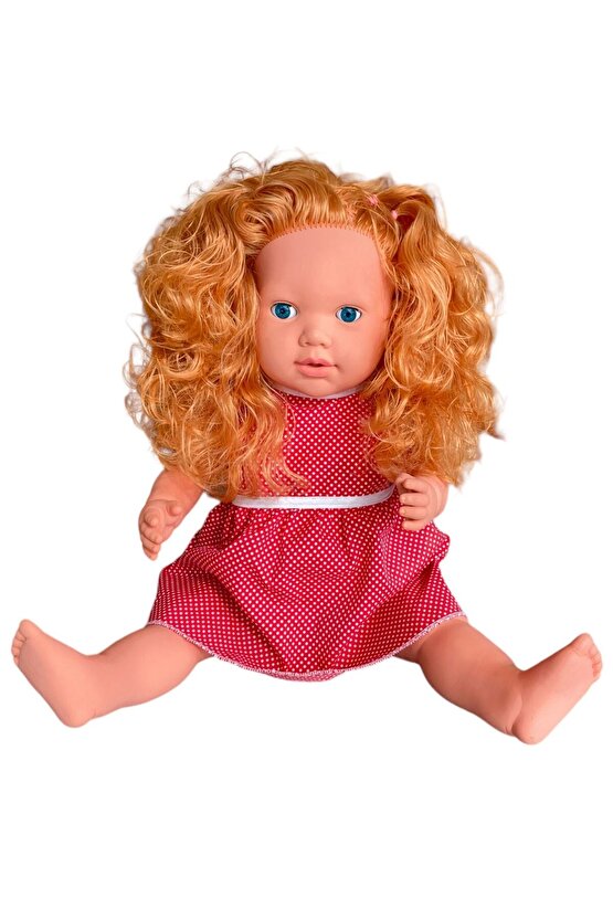 Büyük Boy Türkçe Konuşan Açık Kahverengi Uzun Saçlı Et Bebek Oyuncak 60 cm