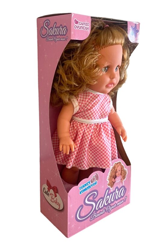 Sakura Kutulu Türkçe Konuşan Kahverengi Saçlı Et Bebek Oyuncak (35 CM)