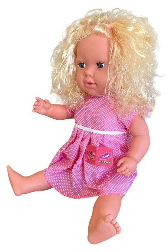 Büyük Boy Türkçe Konuşan Sarı Saçlı Et Bebek Oyuncak (60 CM)