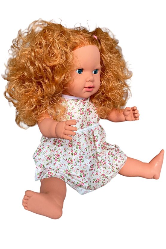 Büyük Boy Türkçe Konuşan Uzun Saçlı (Gövde Hariç) Et Bebek Oyuncak (60 CM)