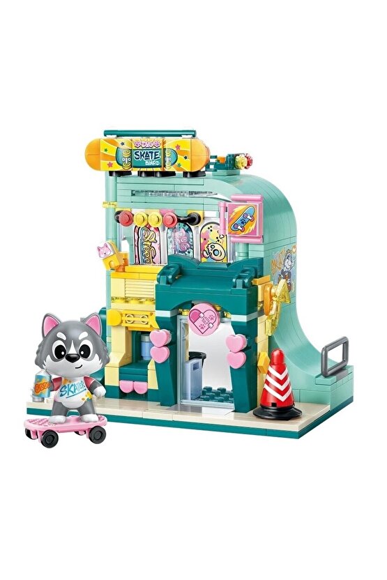 Mikro Blok Kaykay Dükkanı 344 Parça - Lego Setleri - Keeppley Mini Lego - Keeppley Lego - Mikro Blok