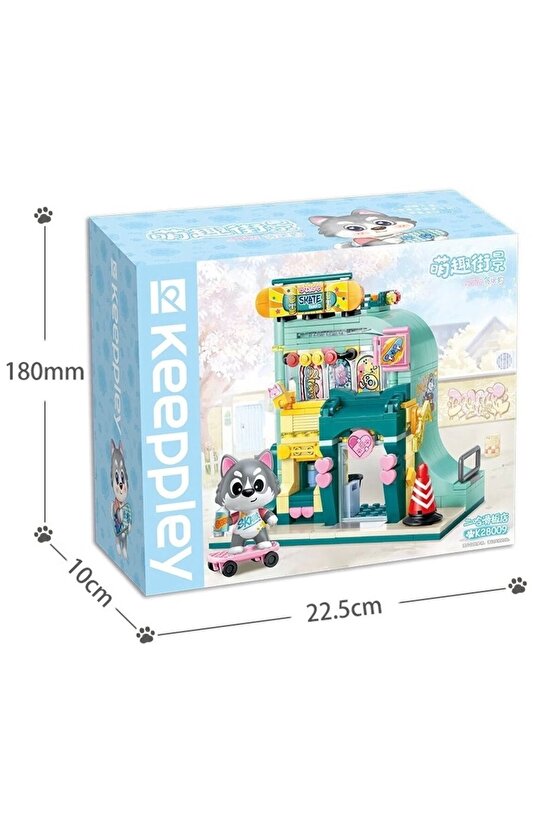 Mikro Blok Kaykay Dükkanı 344 Parça - Lego Setleri - Keeppley Mini Lego - Keeppley Lego - Mikro Blok