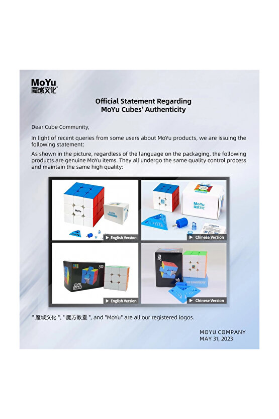 Orijinal MoYu Meilong 3x3 Manyetik Küp 3M - Moyu Speed Cube - Moyu 3x3 Zeka Küpü - Zeka Küpü - Magne