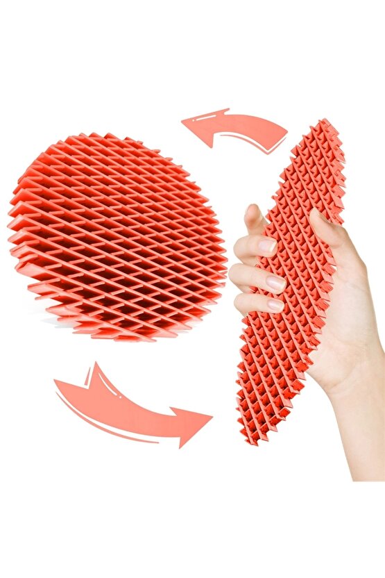 Orijinal Morf Flexi Fidget Stres Oyuncağı Worm fidget Stres Giderici Solucan Stres Yay - Kırmızı
