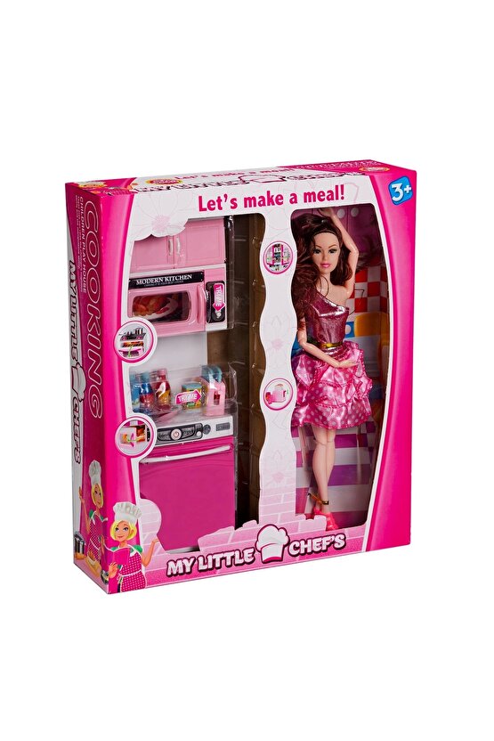 My Happy Kitchen Bebekli Tekli Mutfak Seti - Modern Mutfak Seti - Işıklı Sesli Mutfak Oyuncak - Fırı