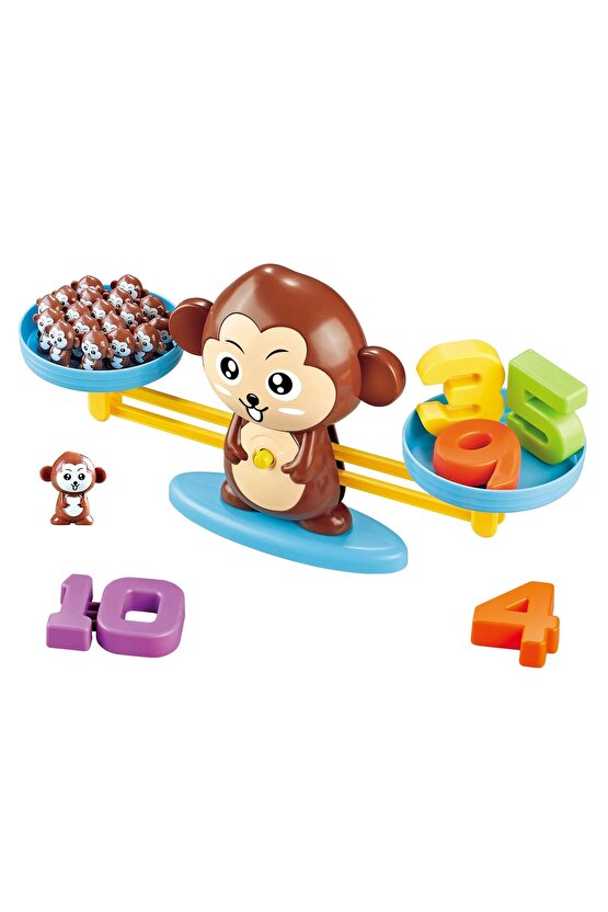 Eğitici Maymun Denge Oyunu - İşlem Kartlı Matematik Öğretici Oyun Seti - Eğitici Matematik Oyunu - A