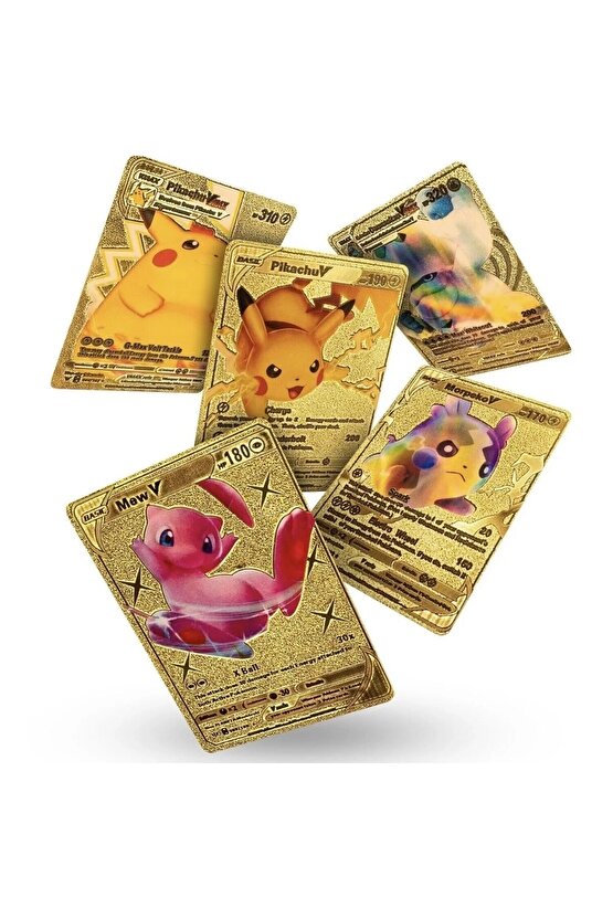 Orijinal Pokemon Kart Gold Serisi 55li Paket - Pokemon Oyun Kartları - Pikachu Koleksiyonluk Kartı